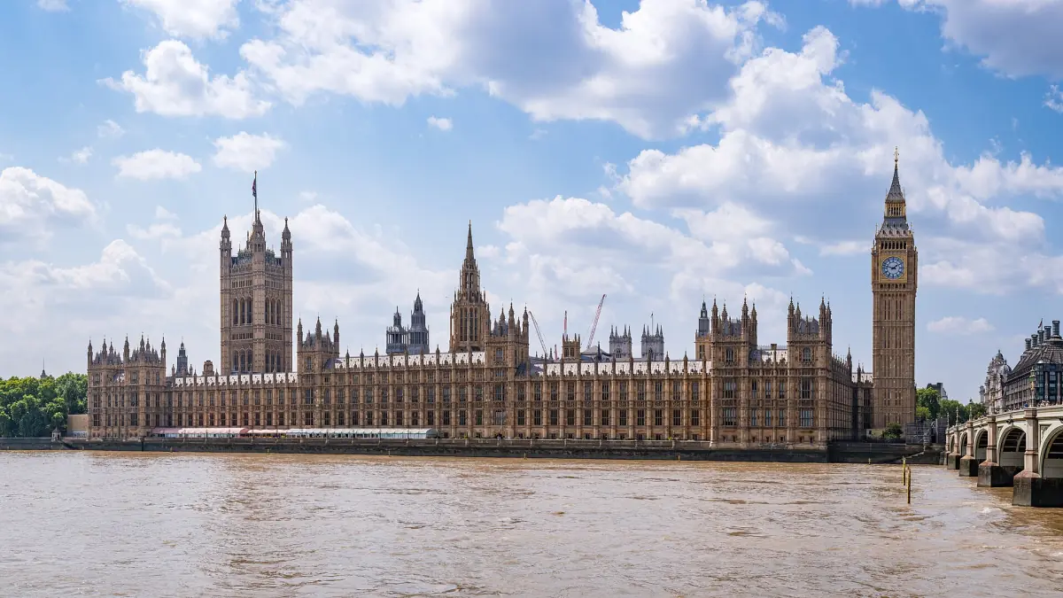 Palace of Westminster seen along the river